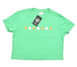 Women's Where im from Top T Shirt Size XS X-Small Green short Sleeve Lucky Charm